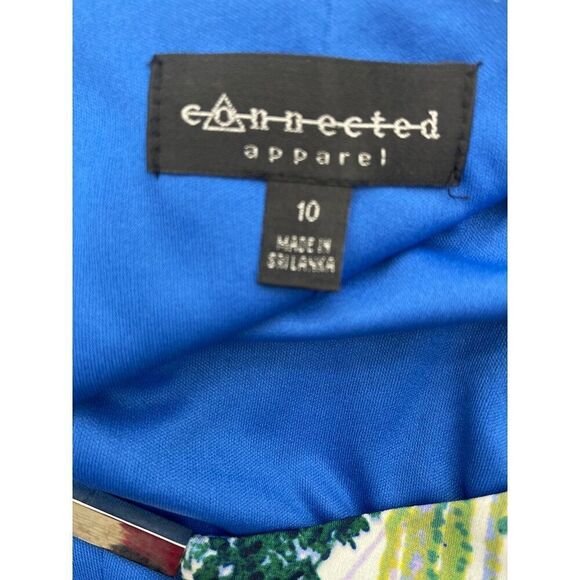 Connected Apparel Women Sleeveless Multicolored Faux Wrap Sheath Dress Size 10 - Picture 10 of 10